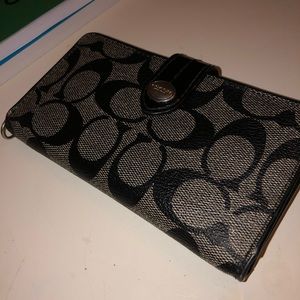 BLACK C PRINT COACH WALLET